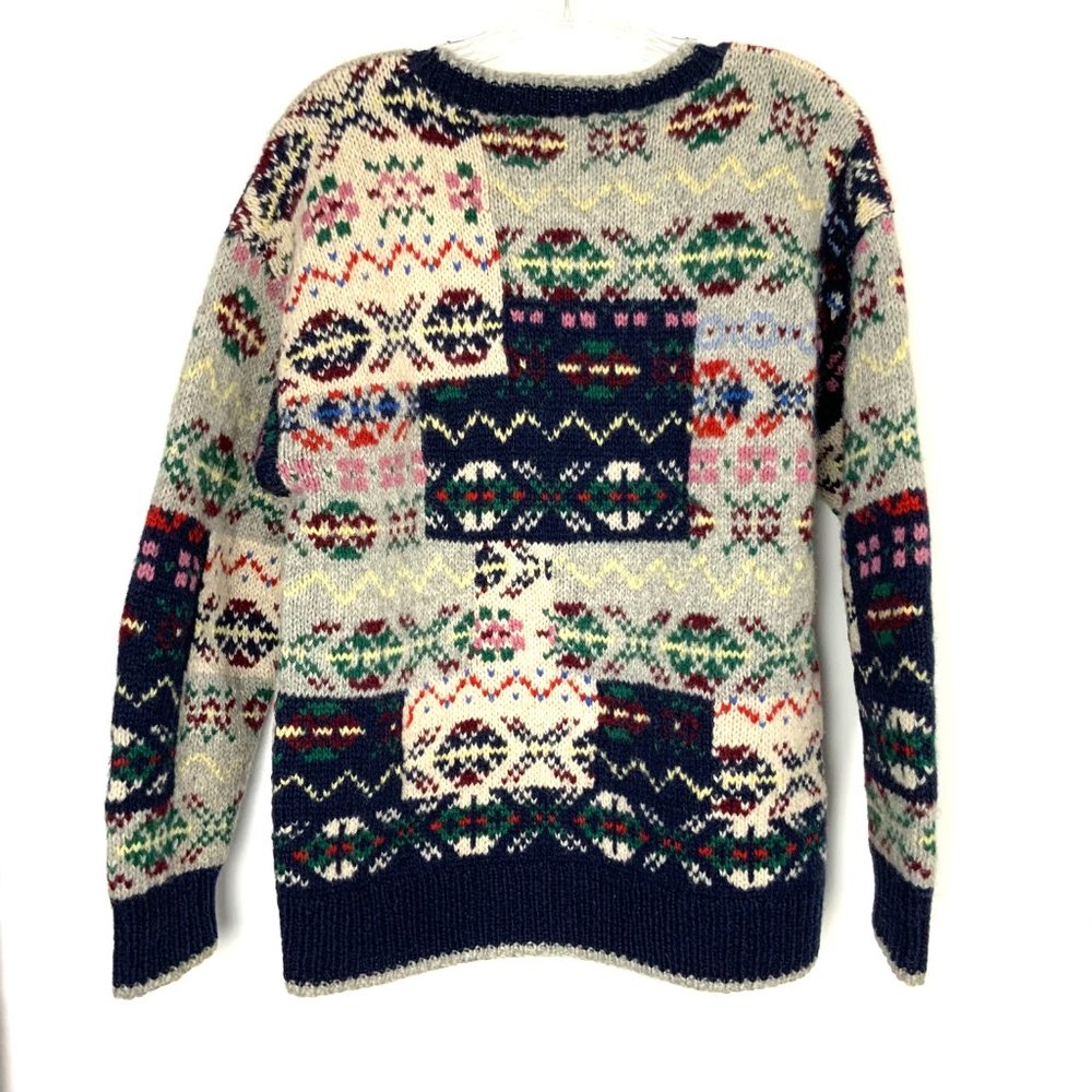 Vintage Susann D Fair Isle Wool Knit Winter Sweater Sz M - Picture 5 of 16